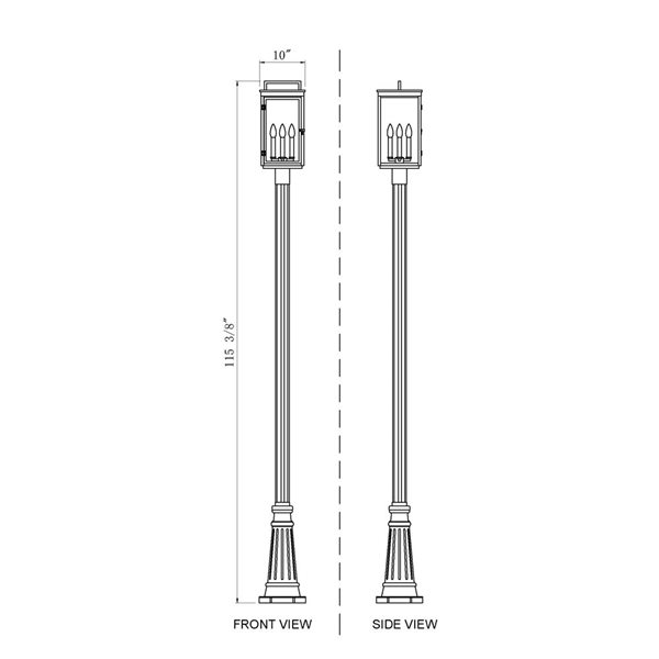 Z-Lite Hartwell 4-Light 117-in H Sand Black Hardwired LED Outdoor Post Mounted Fixture
