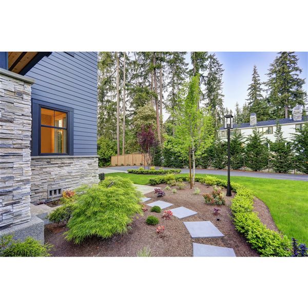 Z-Lite Hartwell 4-Light 117-in H Sand Black Hardwired LED Outdoor Post Mounted Fixture