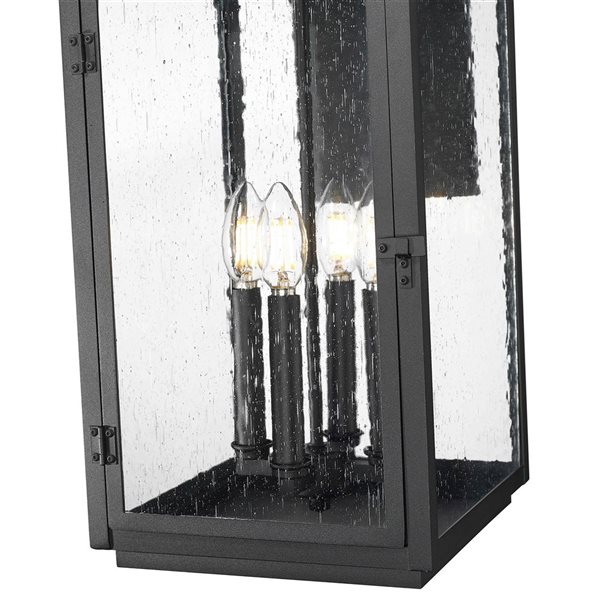 Z-Lite Hartwell 4-Light 24-in H Sand Black Hardwired E-12 Base