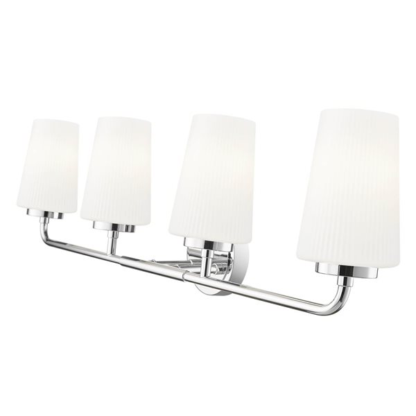 Z-Lite Montford 4-Light Polished Chrome LED Vanity Light w/ Opal Glass Shade