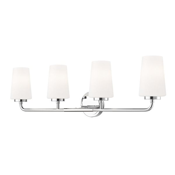 Z-Lite Montford 4-Light Polished Chrome LED Vanity Light w/ Opal Glass Shade