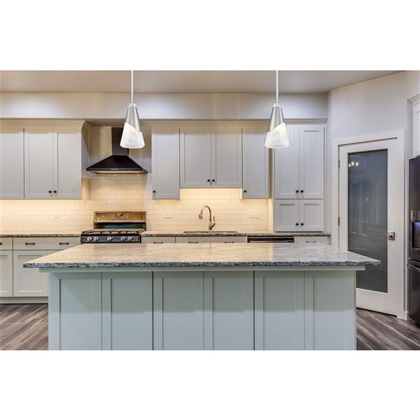 Z-Lite Aimie 1-Light 6-in W Standard Brushed Nickel Modern Pendant Light w/ Marbleized Cone Glass Shade