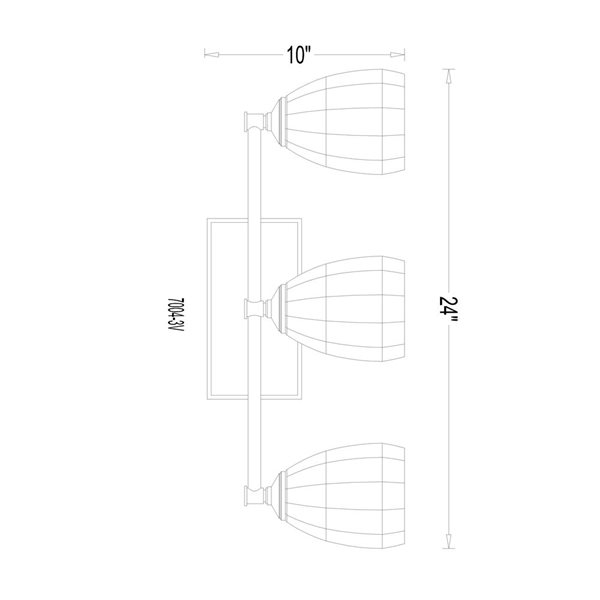 Z-Lite Oren 3-Light Matte Black LED Vanity Light w/ Opal Glass Shade