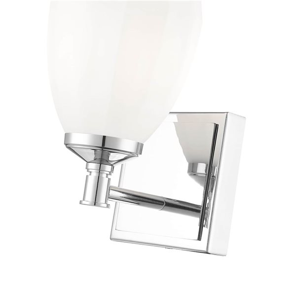 Z-Lite Oren 1-Light Polished Chrome LED Vanity Light w/ Opal Glass Shade