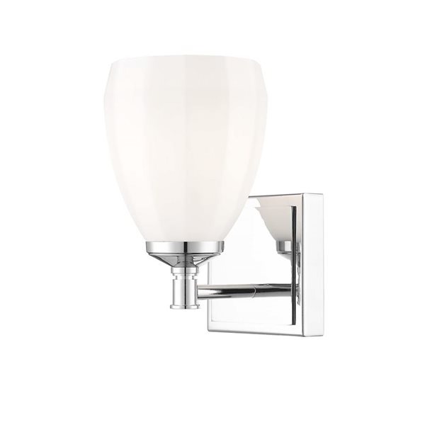 Z-Lite Oren 1-Light Polished Chrome LED Vanity Light w/ Opal Glass Shade