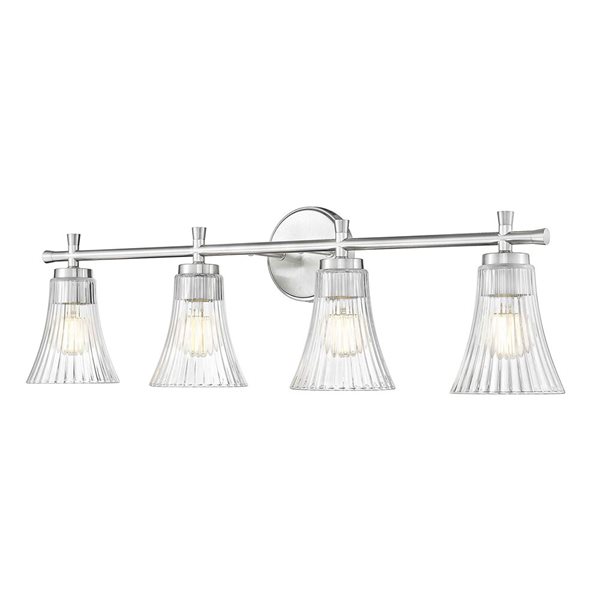 Z-Lite Belle 4-Light Brushed Nickel LED Vanity Light w/ Clear