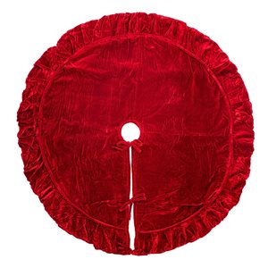 Vickerman 84-in Plush Red Velvet Christmas Tree Skirt