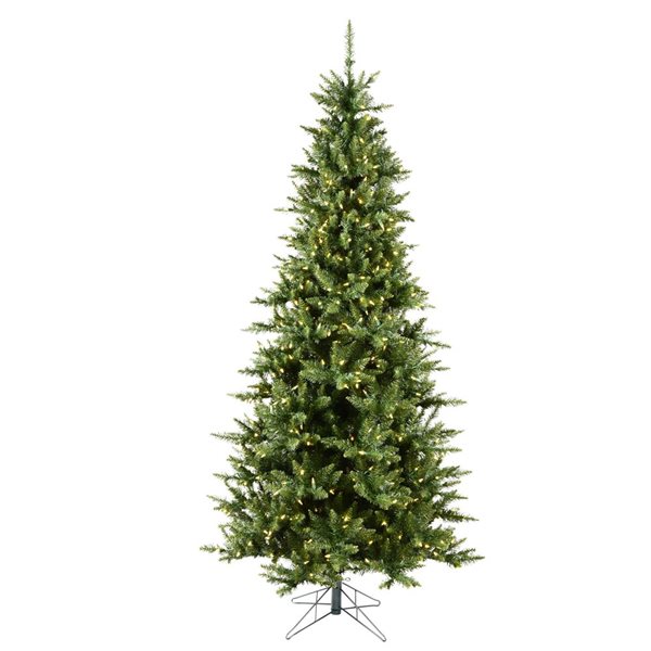 Vickerman 8.5-ft Camdon Fir Slim Artificial Christmas Tree with Warm White Duralite LED Lights - Green
