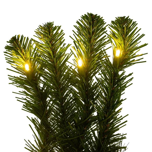 Vickerman 9-ft x 18-in Deluxe Sequoia Pine Garland with 200 Warm White LED Lights - Green