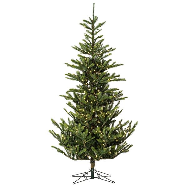 Vickerman 7.5-ft Alberta Spruce Full Artificial Christmas Tree with Warm White Duralite LED Lights - Green