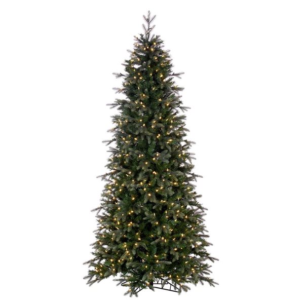Vickerman 7.5-ft x 44-in Douglas Fir Artificial Slim Christmas Tree with Warm White LED Lights