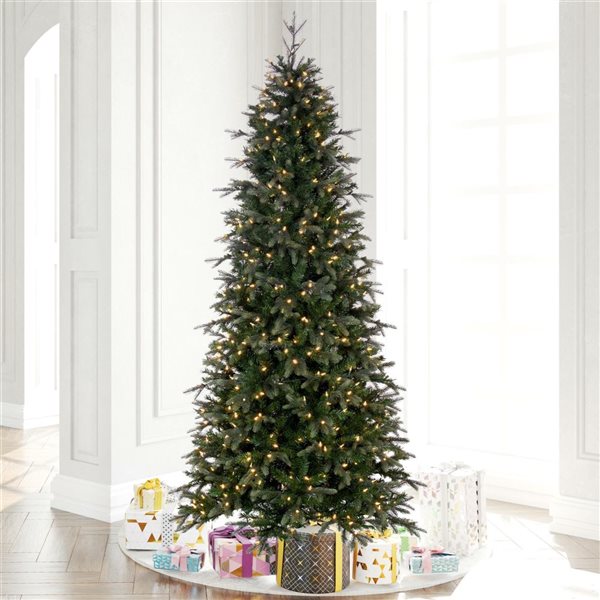 Vickerman 7.5-ft x 44-in Douglas Fir Artificial Slim Christmas Tree with Warm White LED Lights