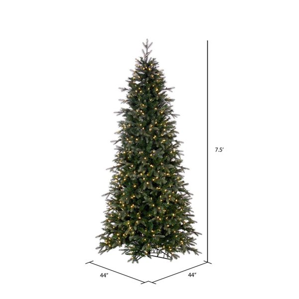 Vickerman 7.5-ft x 44-in Douglas Fir Artificial Slim Christmas Tree with Warm White LED Lights