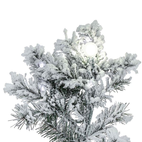 Vickerman 9-ft x 58-in Flocked Slim Alaskan Artificial Pre-Lit Christmas Tree with Warm White LED mini Lights