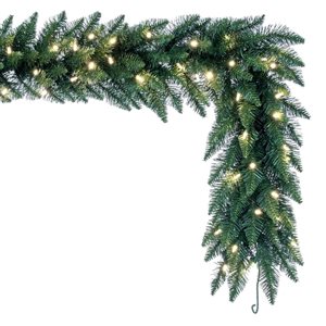 Vickerman 50-ft x 14-in Camden Fir Artificial Christmas Garland with Warm White LED Mini Lights - Green