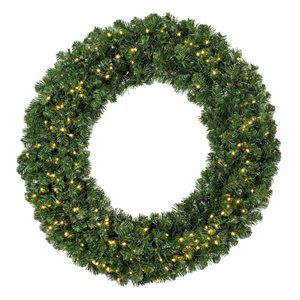 Vickerman 48-in Grand Teton Artificial Christmas Wreath with Warm White Wide Angle LED Lights