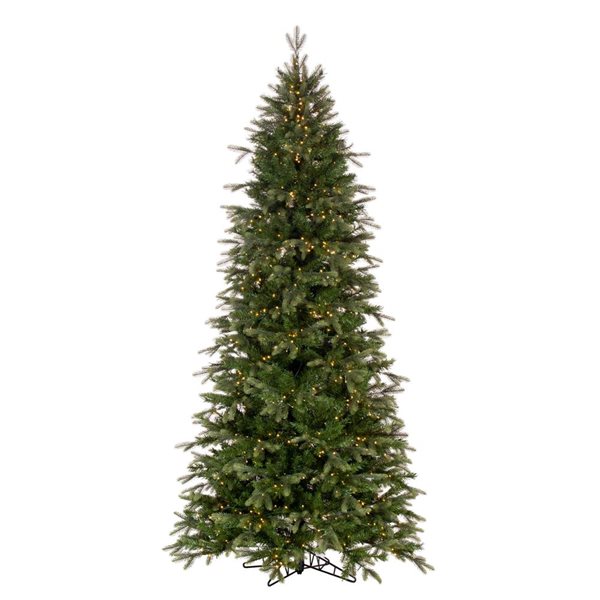 Vickerman 9-ft x 50-in Douglas Fir Artificial Slim Christmas Tree with Warm White LED Lights - Green