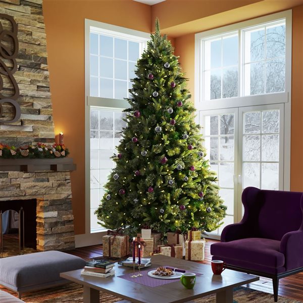 Vickerman 7.5-ft Cashmere Pine Artificial Christmas Tree with Warm White Duralite LED Lights - Green