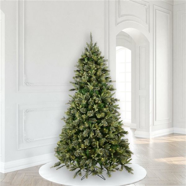 Vickerman 7.5-ft Cashmere Pine Artificial Christmas Tree with Warm White Duralite LED Lights - Green