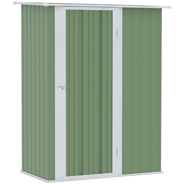 Outsunny 5 x 3-ft Light Green Galvanized Steel Garden Shed