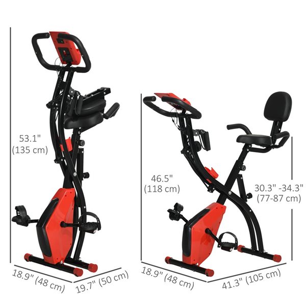 Soozier Folding Stationary Exercise Bike with 8-Level Resistance