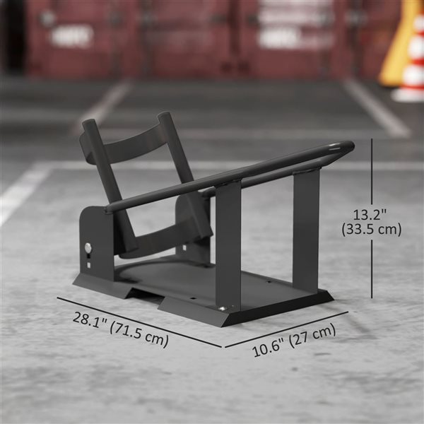 HOMCOM 1800 lb Red Steel Motorcycle Wheel Chock