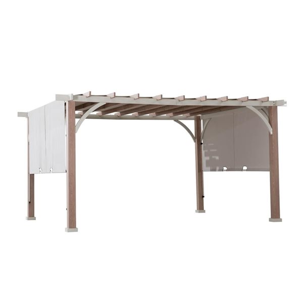Sunjoy Delrey 12 x 14-ft Steel Pergola with Adjustable Canopy - Grey