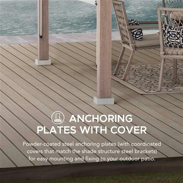 Sunjoy Delrey 12 x 14-ft Steel Pergola with Adjustable Canopy - Grey