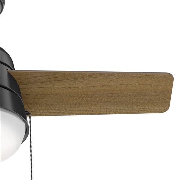 Hunter Aker 36-in 3-Speed 3-Blade Matte Black/Walnut Reversible Indoor Ceiling Fan w/ Light