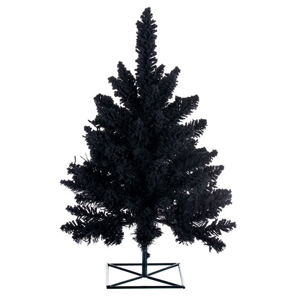 Vickerman 3-ft H Flocked Black Fir Artificial Halloween Tree