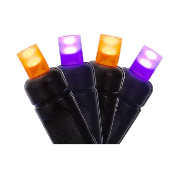 Vickerman 50-Light Orange-Purple Wide Angle Single Mold End-Connecting LED Light Set