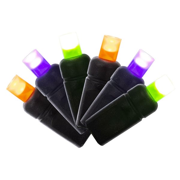 Vickerman 50-Light Orange-Purple-Lime Wide Angle Single Mold End-Connecting LED Light Set