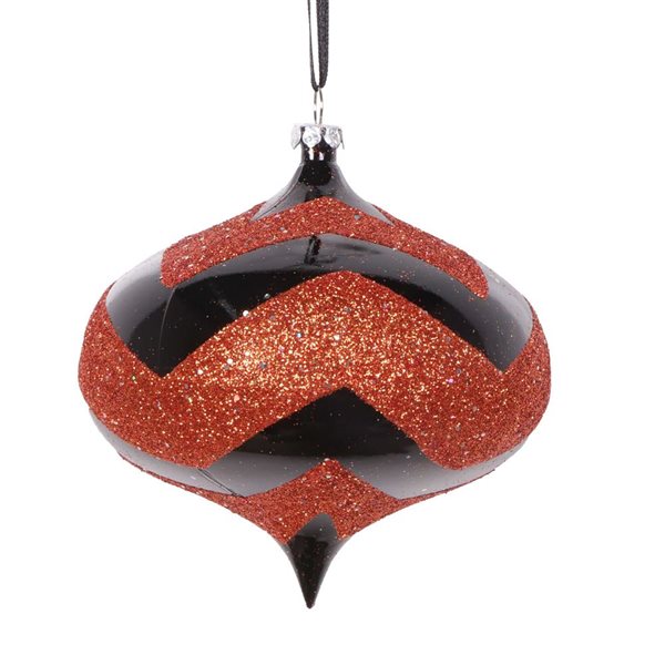 Vickerman 4-Pack 4-in H Black and Orange Onion Halloween Ornament