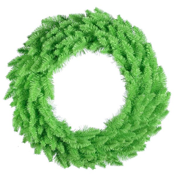 Vickerman 30-in dia Pre-Lit Indoor Lime Fir Artificial Halloween Wreath w/ Lime Dura-Lit LED Lights