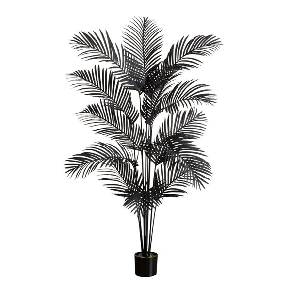 Nearly Natural 6-ft H Black Paradise Palm Artificial Halloween Treew/ Potted Base