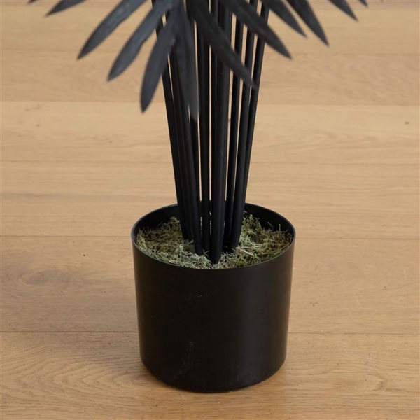 Nearly Natural 6-ft H Black Paradise Palm Artificial Halloween Treew/ Potted Base