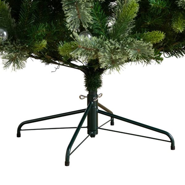 Nearly Natural 7.5-ft H Pine Artificial Christmas Tree w/ 450 Warm White Clear Globe Bulbs and LED Lights