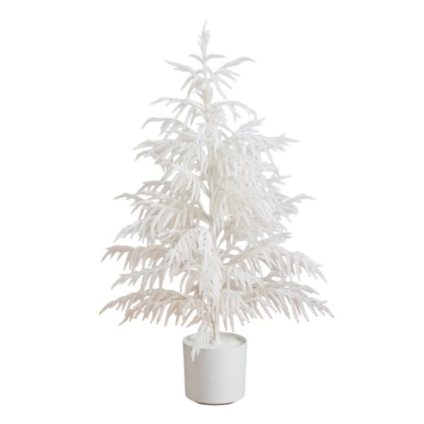 Nearly Natural 4-ft H Norfolk Pine Natural Look Real Touch White Artificial Christmas Tree