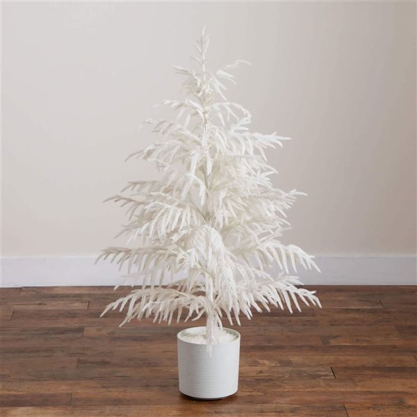 Nearly Natural 4-ft H Norfolk Pine Natural Look Real Touch White Artificial Christmas Tree