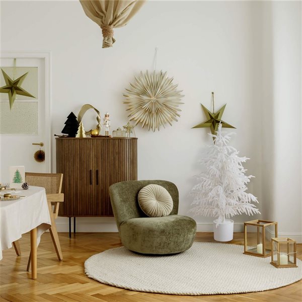 Nearly Natural 4-ft H Norfolk Pine Natural Look Real Touch White Artificial Christmas Tree