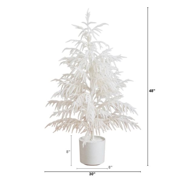 Nearly Natural 4-ft H Norfolk Pine Natural Look Real Touch White Artificial Christmas Tree