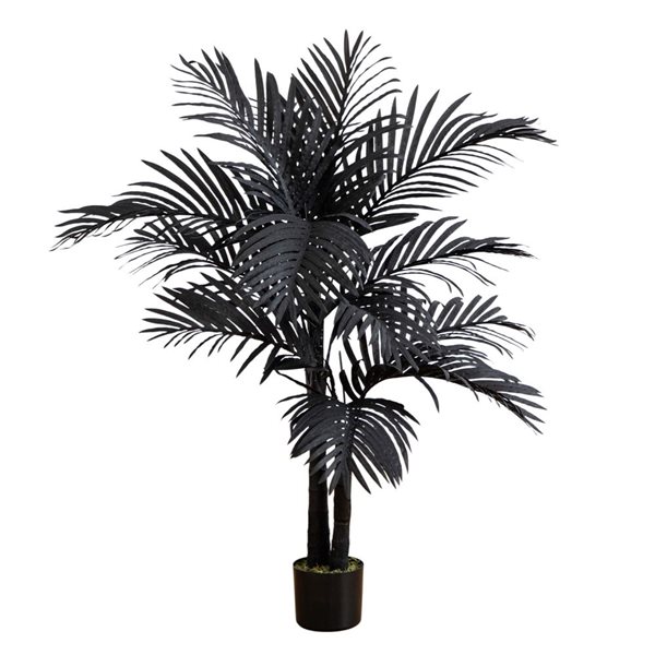 Nearly Natural 4-ft H Black Golden Cane Artificial Halloween Tree w/ Potted Base