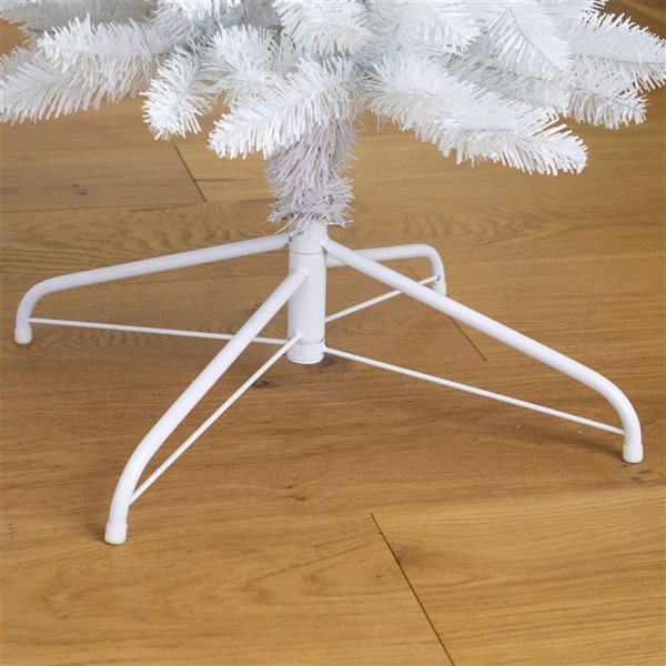 Nearly Natural 8-ft H Pine Holiday White Artificial Christmas Archway w/ Leg Base