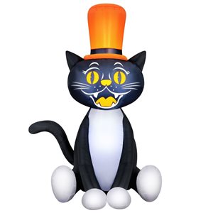 Occasions Halloween 5-ft Inflatable Black Cat w/ Top Hat