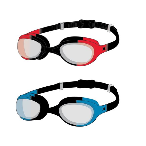 Hurley Youth's Solari Swim Goggles - Red/Blue - 2/Pk