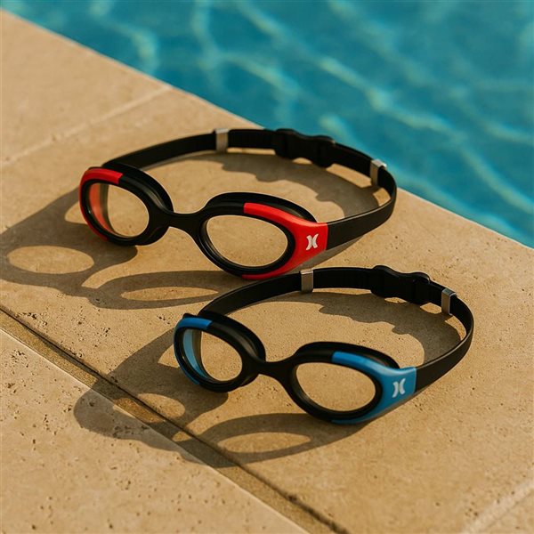 Hurley Youth's Solari Swim Goggles - Red/Blue - 2/Pk