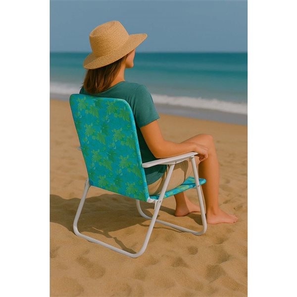 Hurley Single Position Beach Chair - Teal Blue