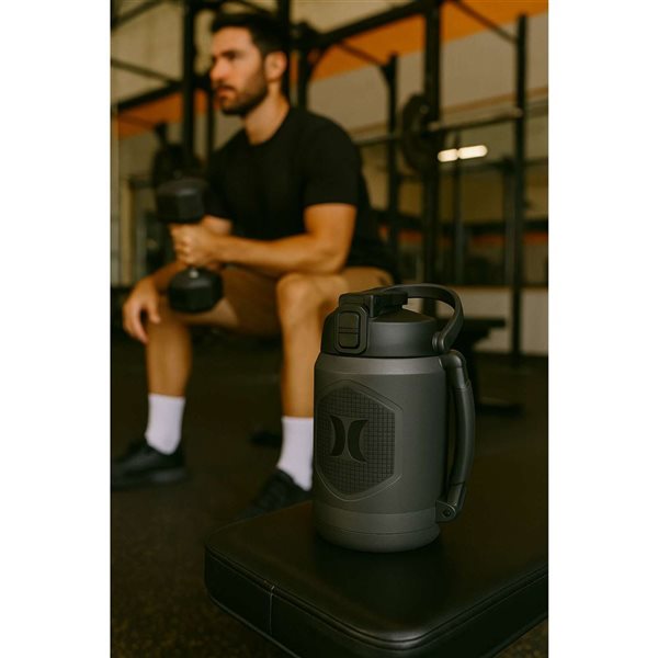 Hurley Stainless Steel Water Jug w/ Handle - Black/Grey - 2-L