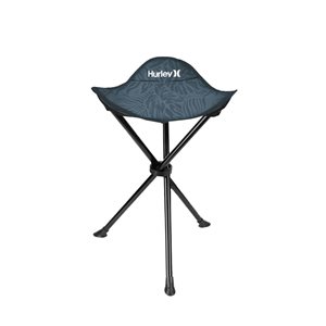 Hurley Foldable Design Tri-Leg Stool w/ Travel Bag - Grey and Black