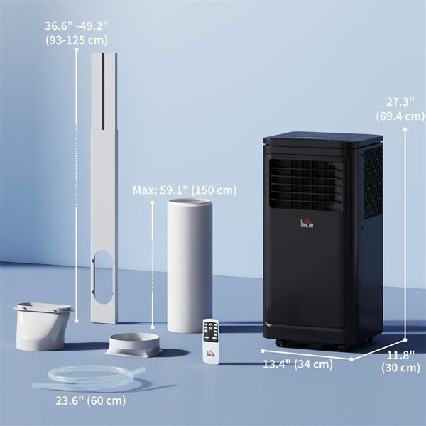 HOMCOM 8000 BTU Portable Air Conditioner for Room up to 344-ft² - Black